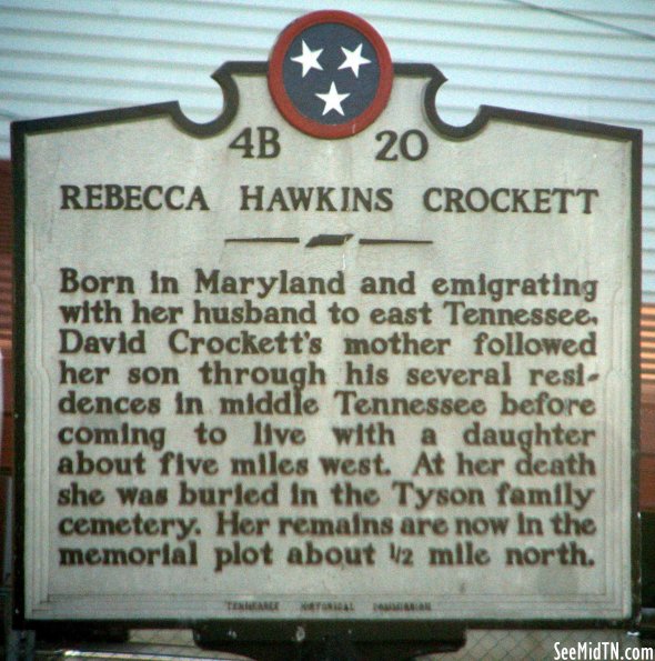 Gibson: Rebecca Hawkins Crockett