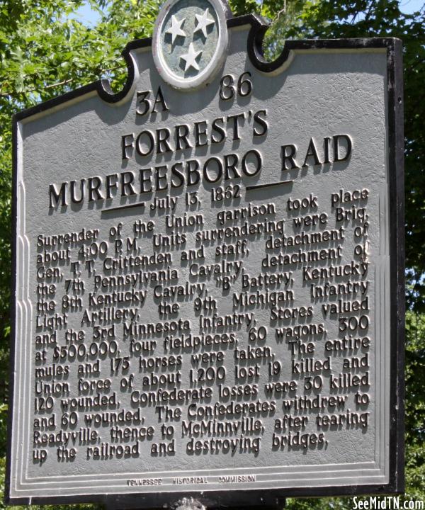 Forrest's Murfreesboro Raid July 13th 1862