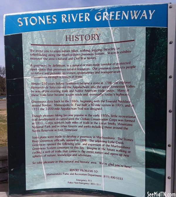 Stones River Greenway History