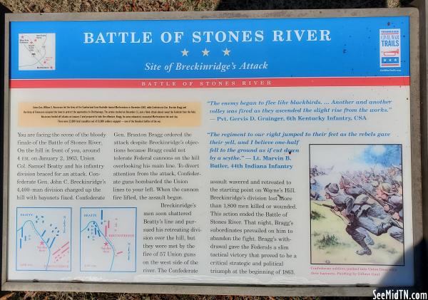 Battle of Stones River - Site of Breckinridge's Attack