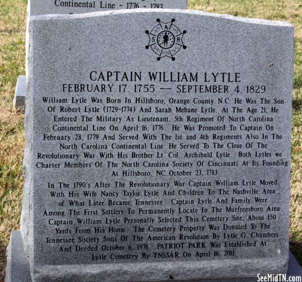 Lytle Cemetery: Captain William Lytle