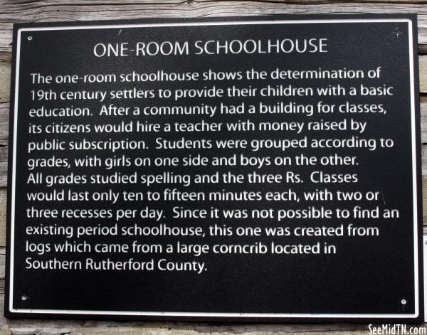 Cannonsburgh Village: One-Room Schoolhouse