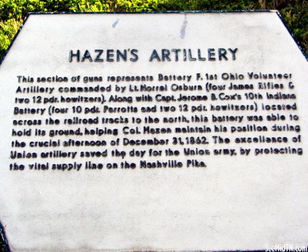 Stones River: Hazen's Artillery