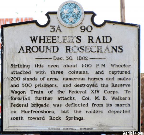Wheeler's Raid Around Rosencrans. Dec. 30, 1862
