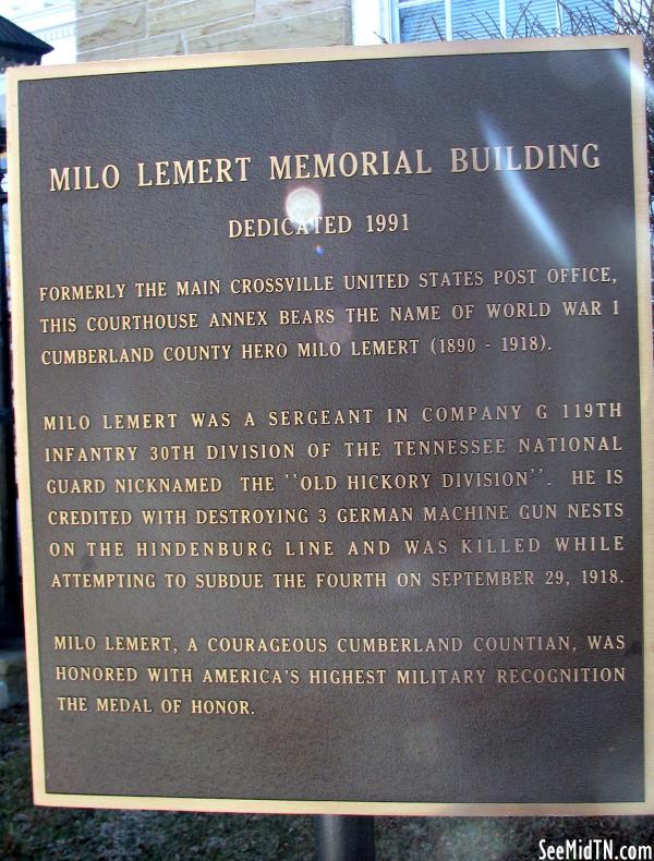 Cumberland: Milo Lemert Memorial Building