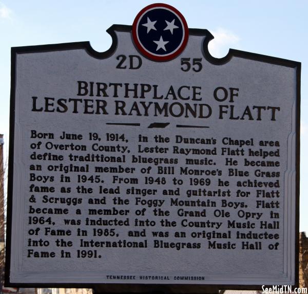 Overton: Birthplace of Lester Raymond Flatt