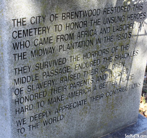 Midway Plantation Stave Cemetery marker