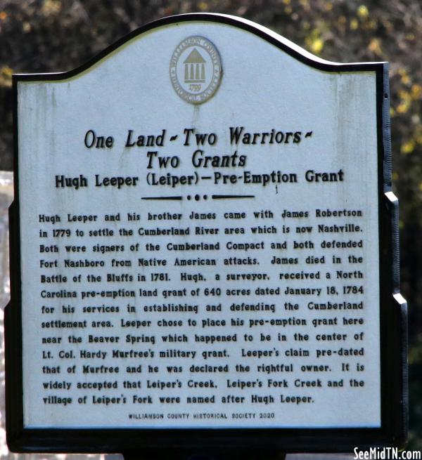 One Land - Two Warriors - Two Grants | Hugh Leeper (Leiper)-Pre-Emption Grant