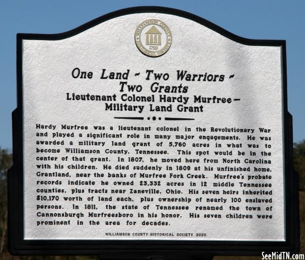 One Land - Two Warriors - Two Grants | Lieutenant Colonel Hardy Murfree- Military Land Grant