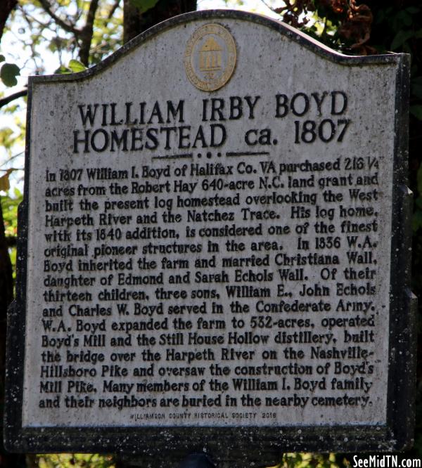 William Irby Boyd Homestead ca. 1807
