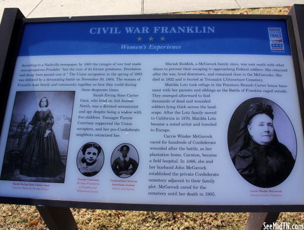 Civil War Franklin - Women's Experience