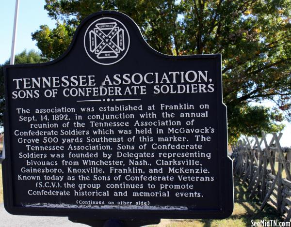Tennessee Association, Sons of Confederate Soldiers Side A)