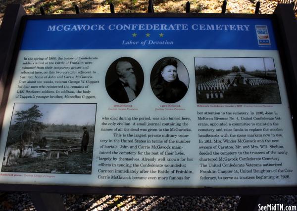 McGavock Confederate Cemetery - Labor of Devotion
