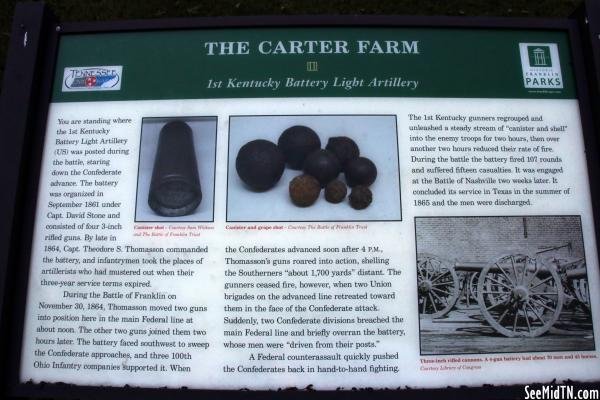 Carter Farm: 1st Kentucky Battery Light Artillery