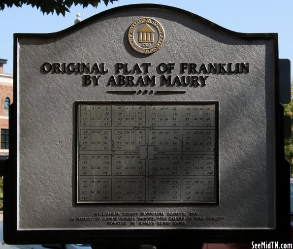 Original Plat of Franklin by Abram Maury