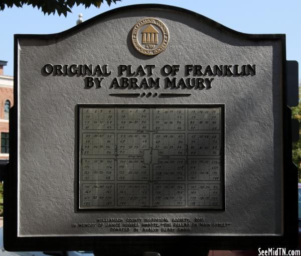 Original Plat of Franklin by Abram Maury