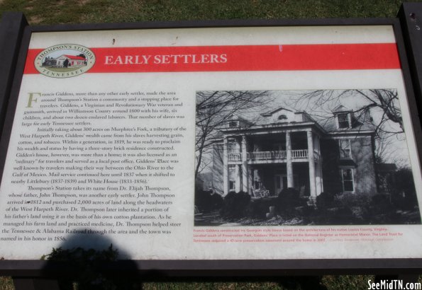 Thompson's Station: Early Settlers