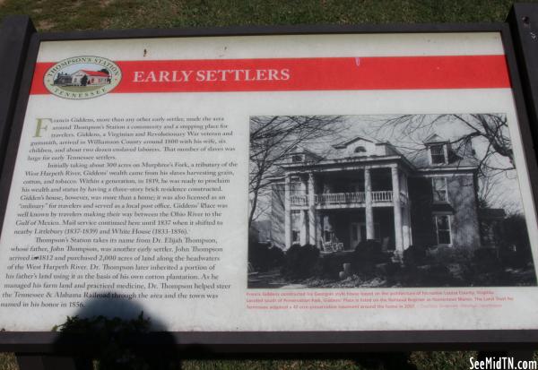 Thompson's Station: Early Settlers