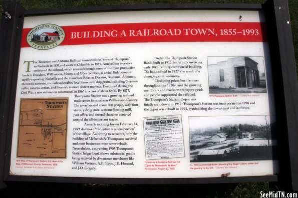 Thompson's Station: Building a Railroad Town, 1855-1993 Thompson's Station: Building a Railroad Town, 1855-1993