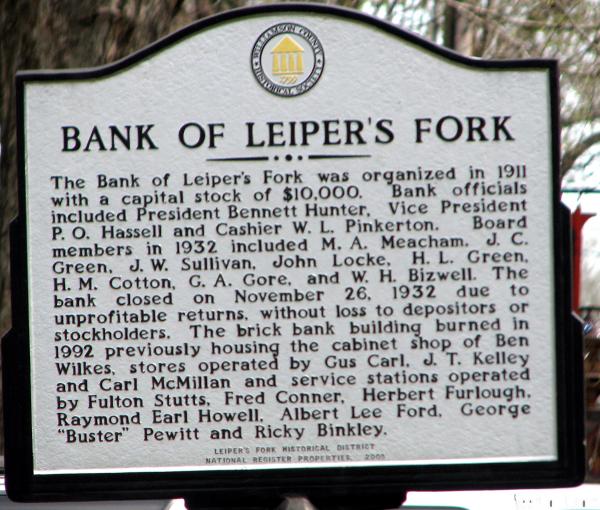 Bank of Leiper's Fork