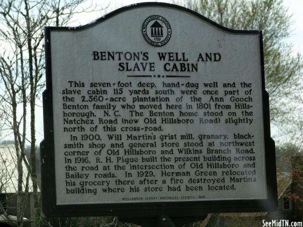 Benton's Well and Slave Cabin