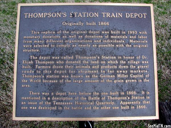 Thompson's Station Train Depot