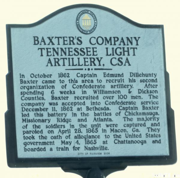 Baxter's Company Tennessee Light Artillery, CSA