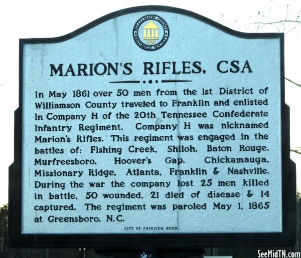 Marion's Rifles, CSA