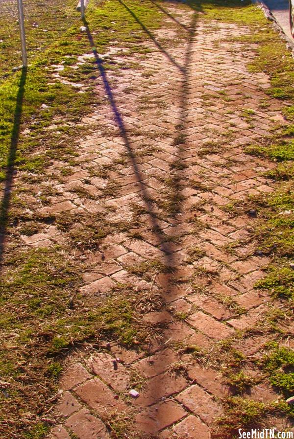 Downtown brick sidewalk