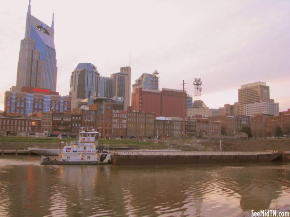 Skyline and Ferry before dusk