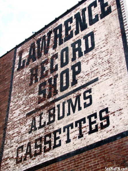 Lawrence Record Shop painted ad