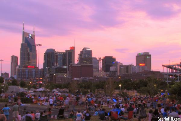 Crowds waiting for the 4th of July Fireworks