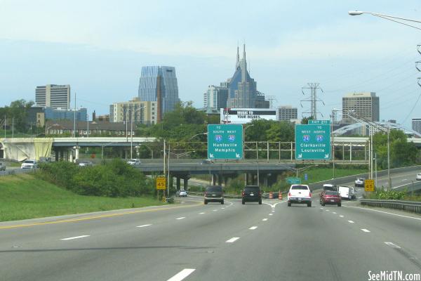 I-40/I-24 split, facing cowntown