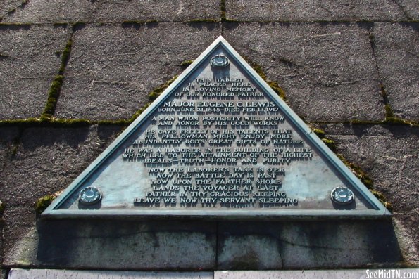 Major Eugene C. Lewis gravesite plaque