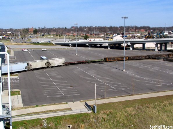 Train runs through LP Field Parking lot