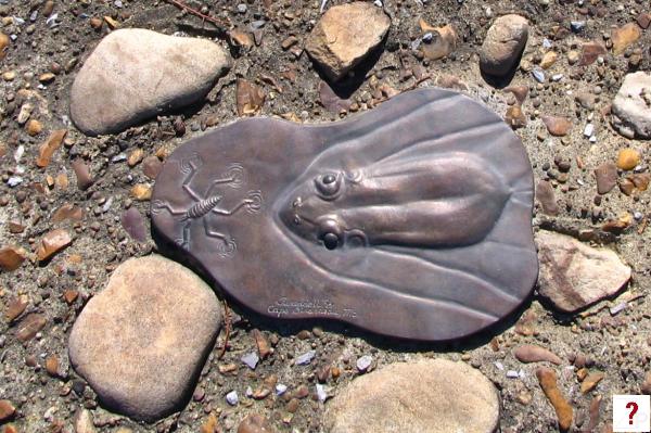 Cumberland River Greenway embedded art Frog and Water Strider