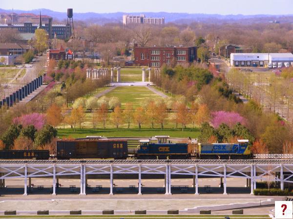 Bicentennial Park in the Spring with a Train