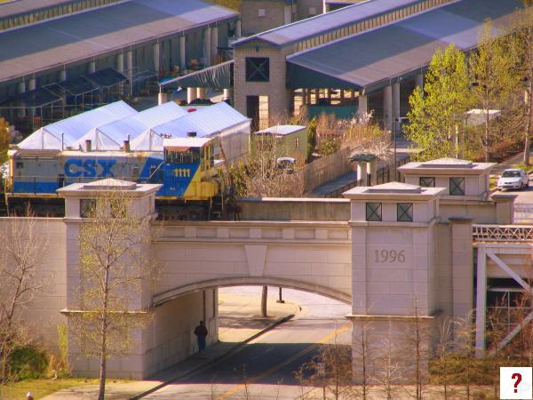 CSX 1111 crosses Bicentennial Park Arch Bridge