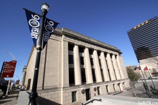 War Memorial Auditorium 90 Years banner