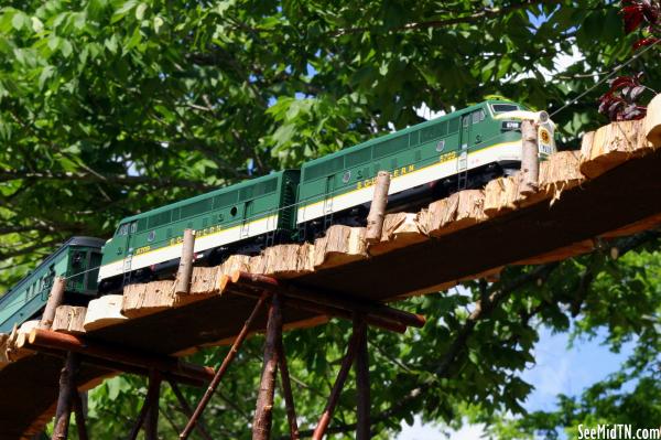 Looking up at the Southern trains