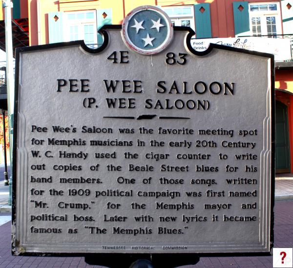 Pee Wee Saloon marker