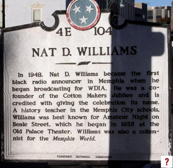 Nat D. Williams marker