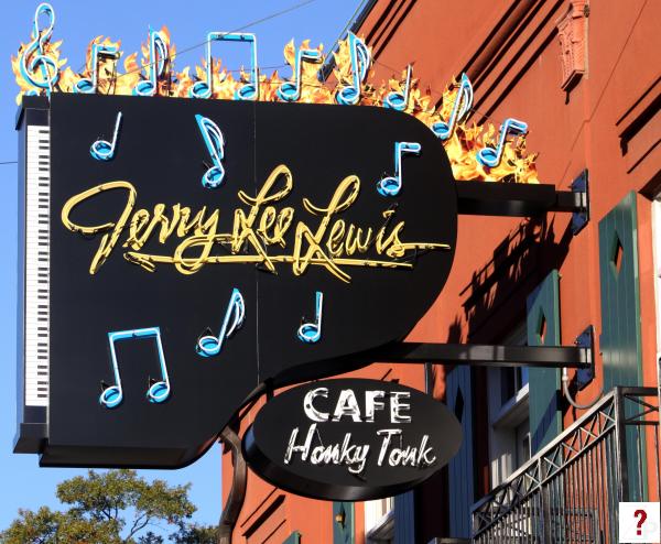 Jerry Lee Lewis Cafe Honky Tonk neon sign