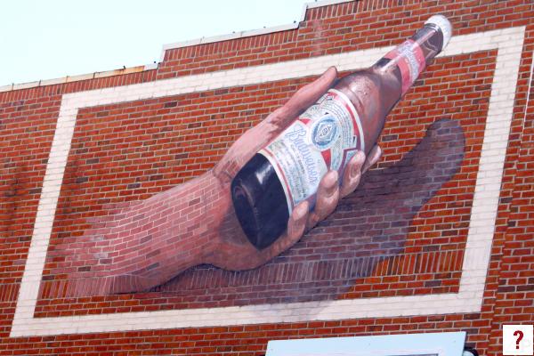 Budweiser 3D-ish wall mural ad