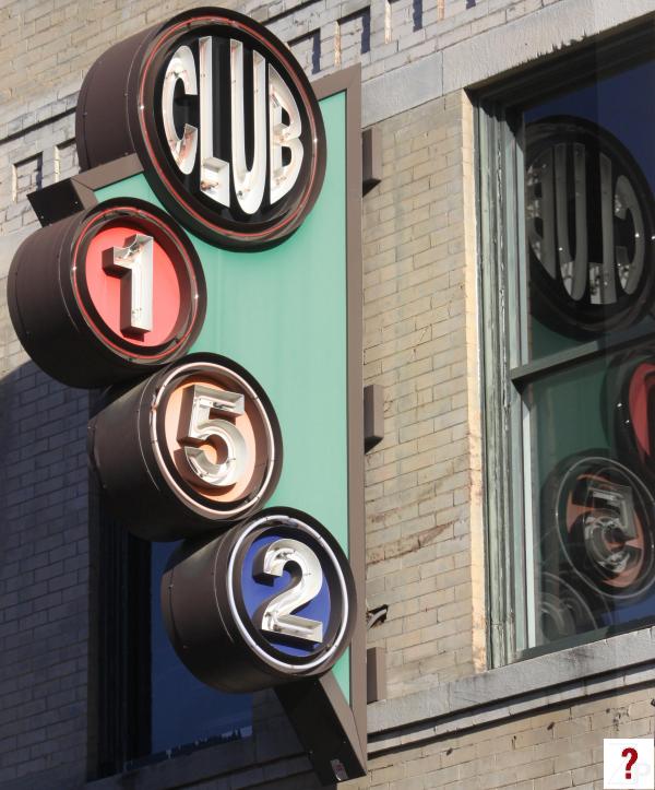 Club 152 neon sign