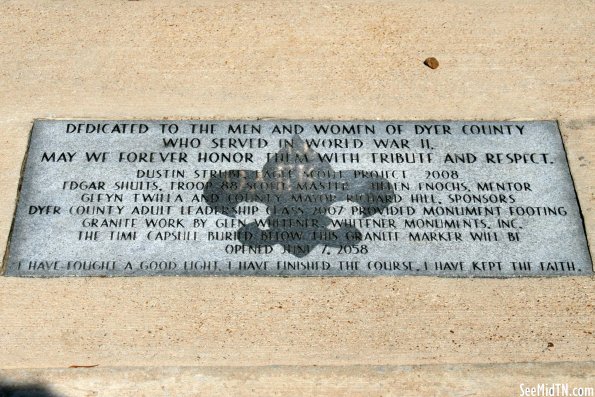 Dyer County World War II monument