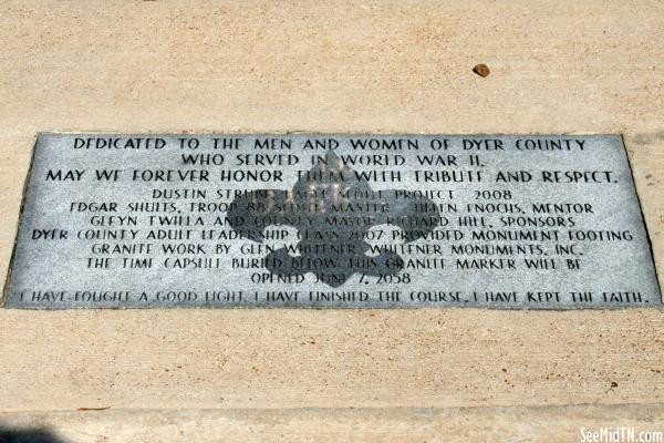 Dyer County World War II monument
