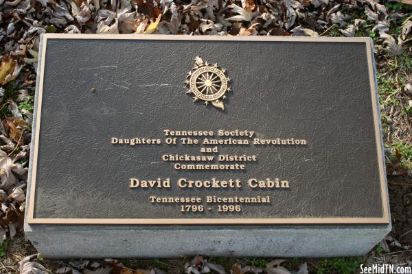 Rutherford: Crockett Cabin D.A.R. Marker