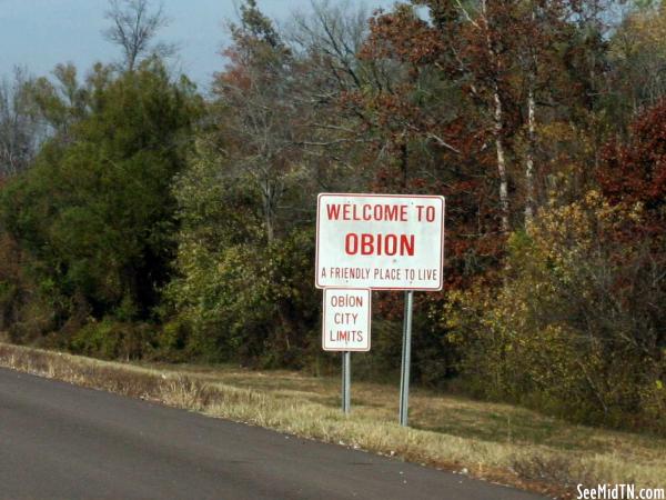 Obion City Limits sign
