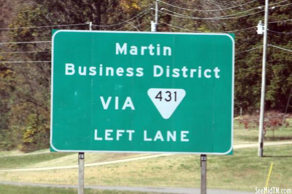 Martin Business District Highway Sign